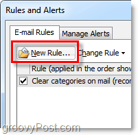 να δημιουργήσετε έναν νέο κανόνα στο Outlook 2010