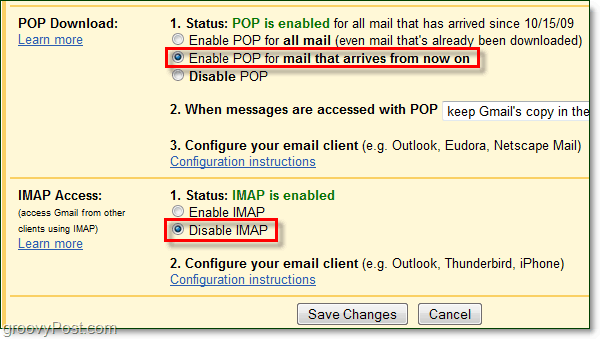 Συνδέστε το Gmail στο Outlook 2010 χρησιμοποιώντας POP