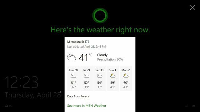 Cortana στην οθόνη κλειδώματος των Windows 10