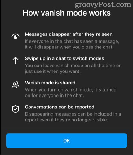Πώς λειτουργεί η οθόνη λειτουργίας Vanish Mode