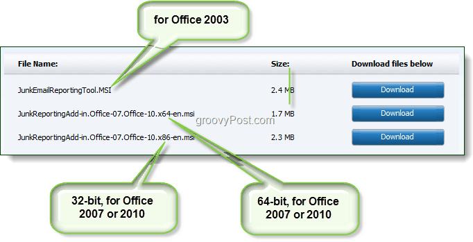 κατεβάστε το εργαλείο αναφοράς ανεπιθύμητων μηνυμάτων ηλεκτρονικού ταχυδρομείου για το γραφείο 2003, το γραφείο 2007 ή το γραφείο 2010
