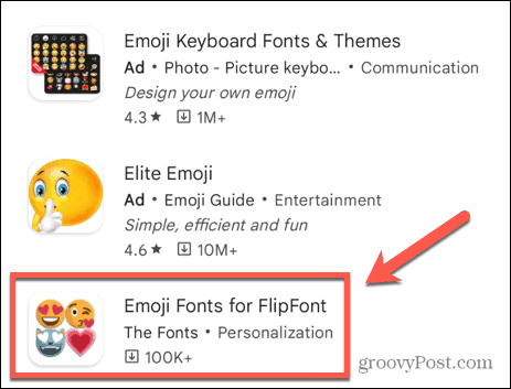 γραμματοσειρές emoji για την εφαρμογή flipfont