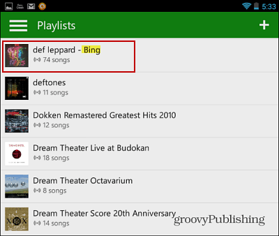 Εφαρμογή Android για το Xbox Music