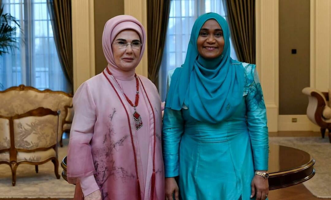 Η Πρώτη Κυρία Ερντογάν συναντήθηκε με τη Sajidha Mohamed, σύζυγο του προέδρου των Μαλδίβων Muizzu