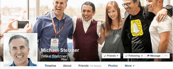 Ο Michael Stelzner έγινε μέλος του Facebook μετά από σύσταση του Ann Handley του MarketingProf.