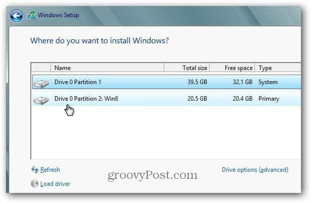 Windows 8 Partition
