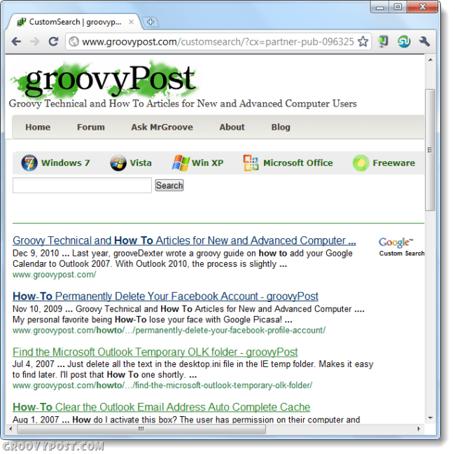 groovypost google προσαρμοσμένη αναζήτηση