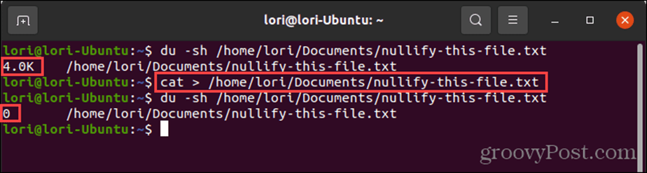 Ανακατεύθυνση στο devnull χρησιμοποιώντας την εντολή cat στο Linux