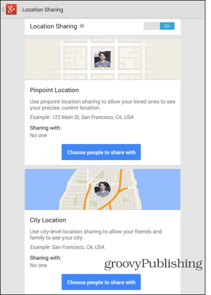 Ρυθμίσεις τοποθεσίας ενημέρωσης εφαρμογών Google Android