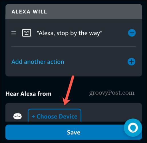 alexa app επιλέξτε συσκευή