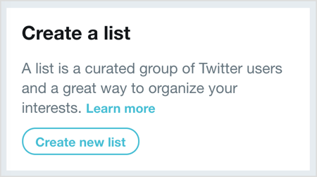 Κάντε κλικ στην επιλογή Δημιουργία νέας λίστας και, στη συνέχεια, επιλέξτε τους χρήστες που θέλετε να προσθέσετε στη λίστα Twitter.