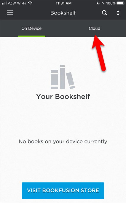 Δεν υπάρχουν βιβλία στο BookFusion στη συσκευή iOS