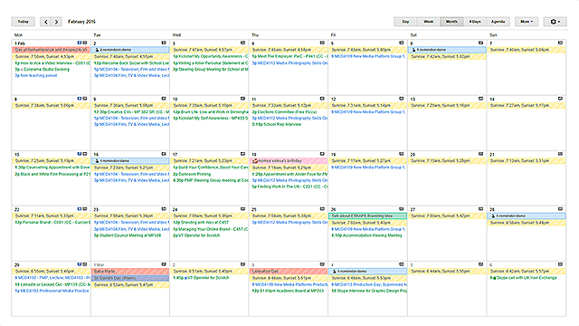 google ημερολόγιο ical προγραμματισμένες εκδηλώσεις διοργανωμένα ημερολόγια πανεπιστήμιο τακτοποιημένο
