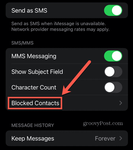 μηνύματα iphone μπλοκαρισμένες επαφές