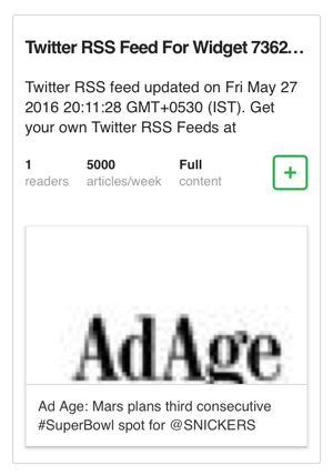 Προσθέστε το twitter widget rss feed στο feedly