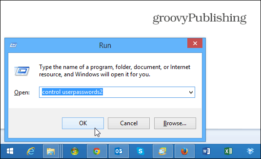 έλεγχος userpasswords2 Windows 8.1