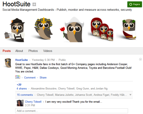Σελίδες Google+ - HootSuite