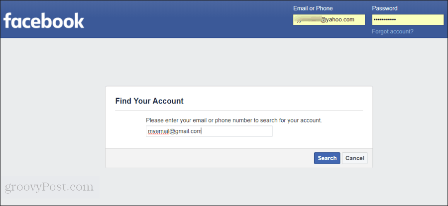 επαναφορά κωδικού πρόσβασης στο facebook