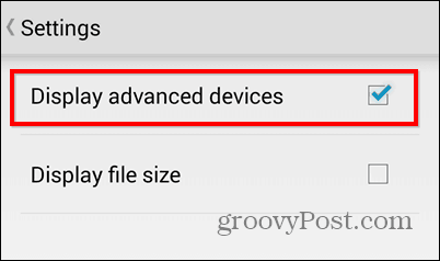 Εξαγωγή αρχείων στο Dropbox για Android Straight to SD Card