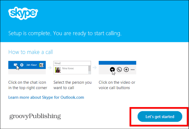 Το πρόγραμμα εγκατάστασης του Skype HD Outlook έχει ξεκινήσει
