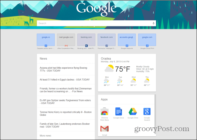 Google Chrome τώρα νέα καρτέλα