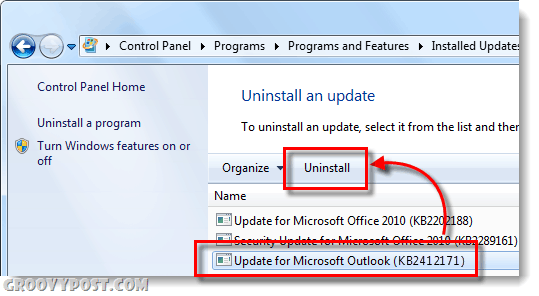 διαγράψτε το kb2412171 στα Windows 7