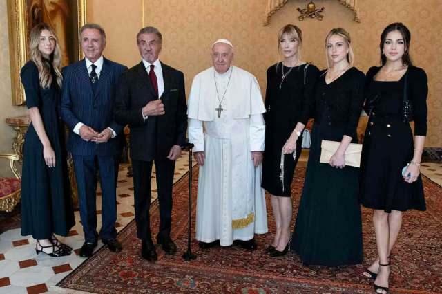Ο Σιλβέστερ Σταλόνε και ο Πάπας Φραγκίσκος 