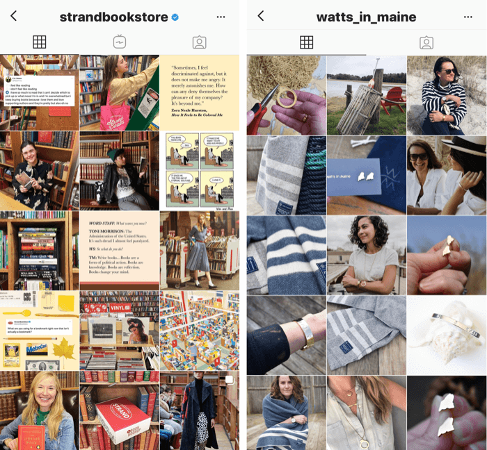 δύο προφίλ Instagram με φίλτρα μπλε και κίτρινου τόνου