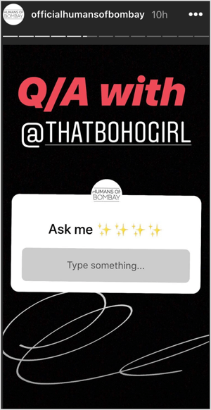 Αυτοκόλλητο με το Instagram Stories Questions για ερωτήσεις για το AMA.
