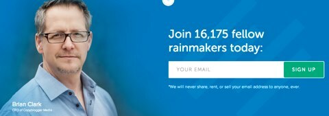 νέα εγγραφή μέσω ηλεκτρονικού ταχυδρομείου rainmaker