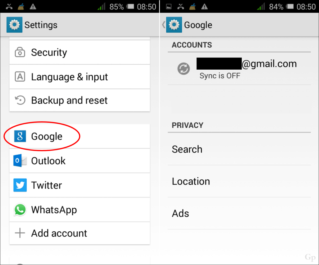 Κατάργηση ή αλλαγή λογαριασμών Google σε μια συσκευή Android
