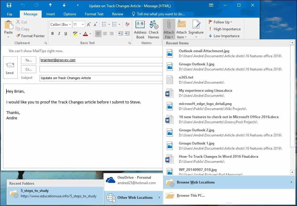 Προσαρμογή μηνυμάτων ηλεκτρονικού ταχυδρομείου του Outlook