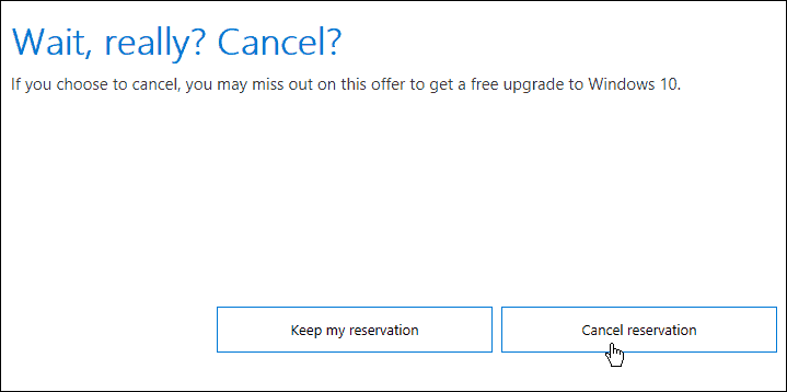 Ακύρωση των Windows 10