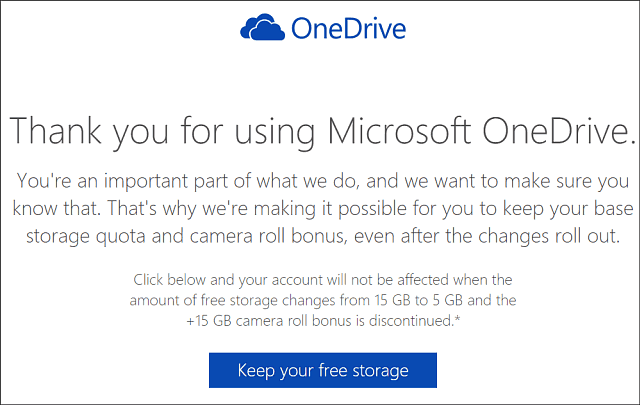Διατηρήστε αποθήκευση 15 GB του OneDrive