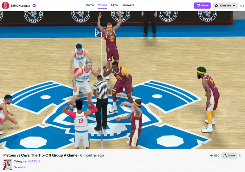 Παιχνίδι πρωταθλήματος NBA2k στο Twitch
