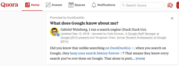 Χρησιμοποιήστε τις Προωθούμενες απαντήσεις για μεγαλύτερη προβολή στο Quora.