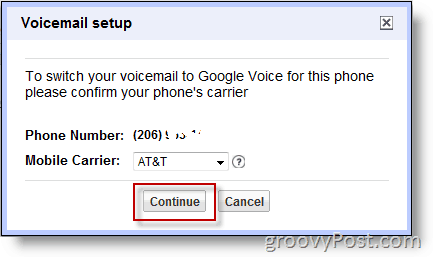 Στιγμιότυπο οθόνης - Ενεργοποιήστε το Google Voice σε αριθμό που δεν ανήκει στο google