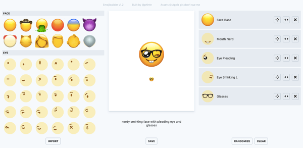 Χρησιμοποιήστε το phlntn emojibuilder για να δημιουργήσετε προσαρμοσμένα emoji.