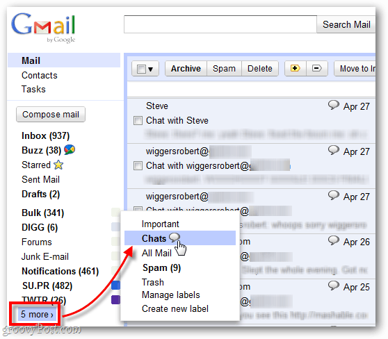 βρείτε παλιές καταγεγραμμένες συνομιλίες στο Gmail
