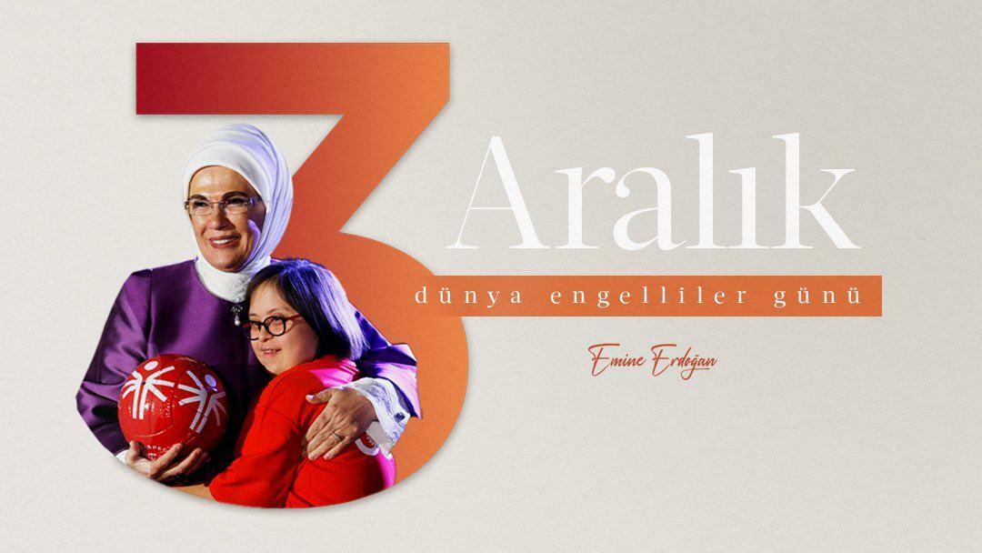 Ανάρτηση της Πρώτης Κυρίας Ερντογάν για την Παγκόσμια Ημέρα Αναπηρίας! «Μας δένει ο δεσμός της αδελφοσύνης...»