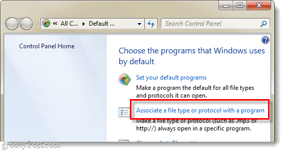 Συνδέστε έναν τύπο αρχείου με ένα πρόγραμμα