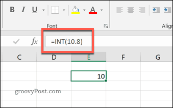 Η λειτουργία INT στο Excel