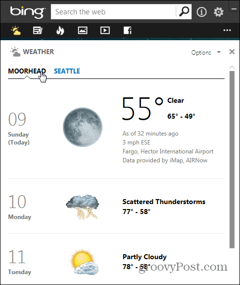 Bing Desktop Weather