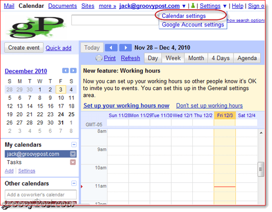 Συγχρονισμός του Ημερολογίου Google με το Outlook 2010