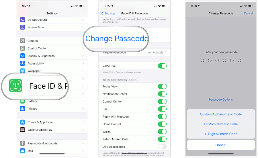 iPhone Αλλαγή κωδικού πρόσβασης