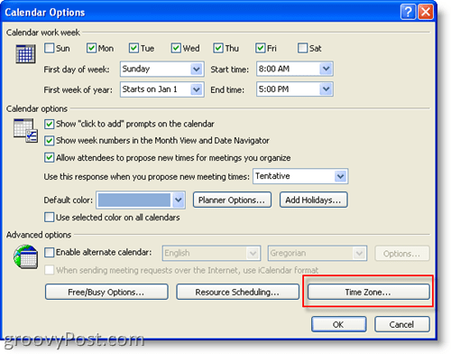 Πώς να προσθέσετε πρόσθετη ζώνη ώρας στο ημερολόγιο του Microsoft Outlook