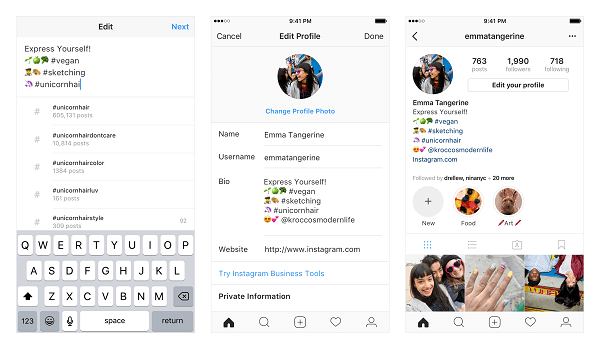 Το Instagram επιτρέπει πλέον στους χρήστες να συνδέονται με πολλά hashtag και άλλους λογαριασμούς από το βιογραφικό τους προφίλ.