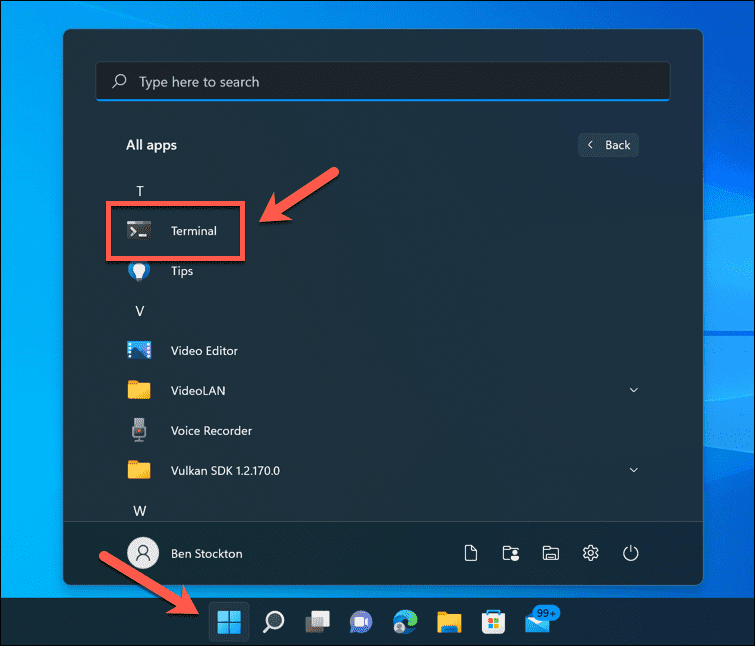 Ανοίξτε το τερματικό στα Windows 11