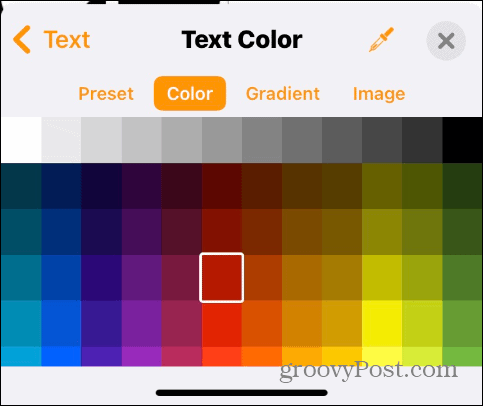 Αλλαγή χρώματος κειμένου στο iPhone