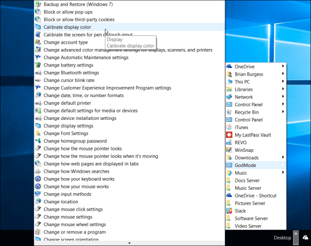 Θεός λειτουργία Windows 10 γραμμή εργασιών